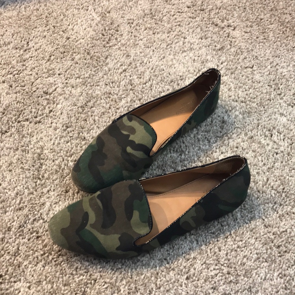 J. Crew Camo print smoking slippers